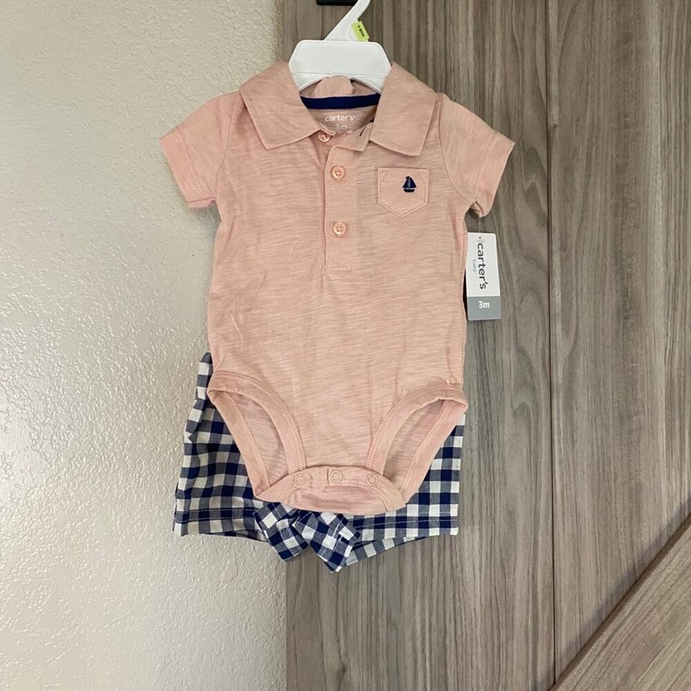 NWT carters two-piece three month top and shorts
